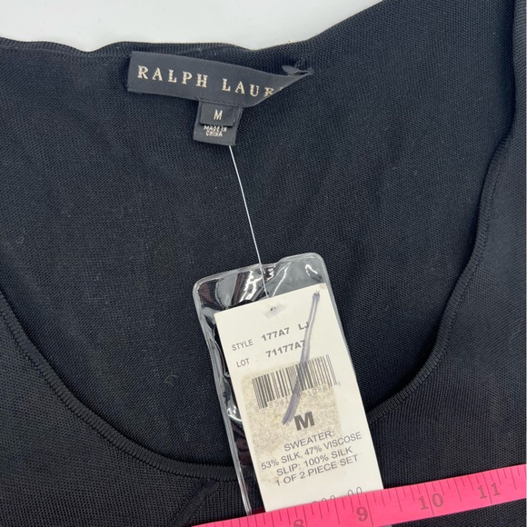 NWT Ralph Lauren black label knit sweater tank maxi dress black pink sz M - Picture 5 of 9